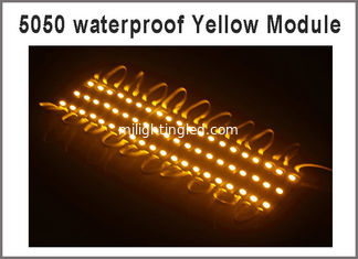 China Super Bright Waterproof 20pcs/lot SMD 5050 3 LED Modules yellow color IP65 Led lamps DC12V For Billboard supplier